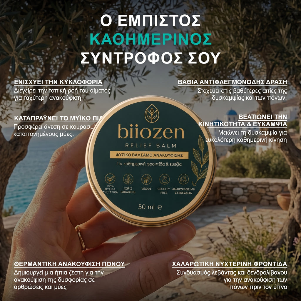 biozen – Βάλσαμο Ανακούφισης & Χαλάρωσης με 8 Ισχυρά Φυσικά Βότανα